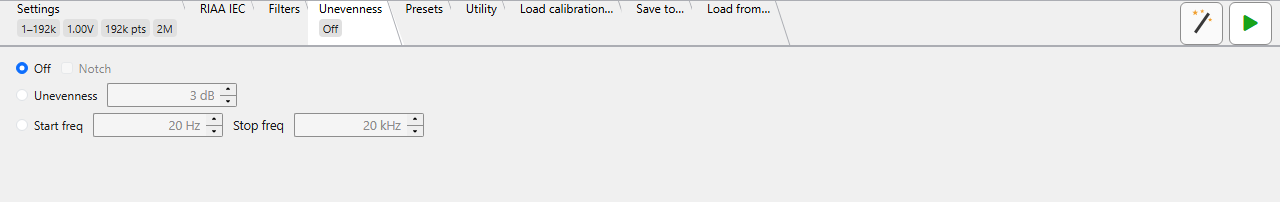 Unevenness tab